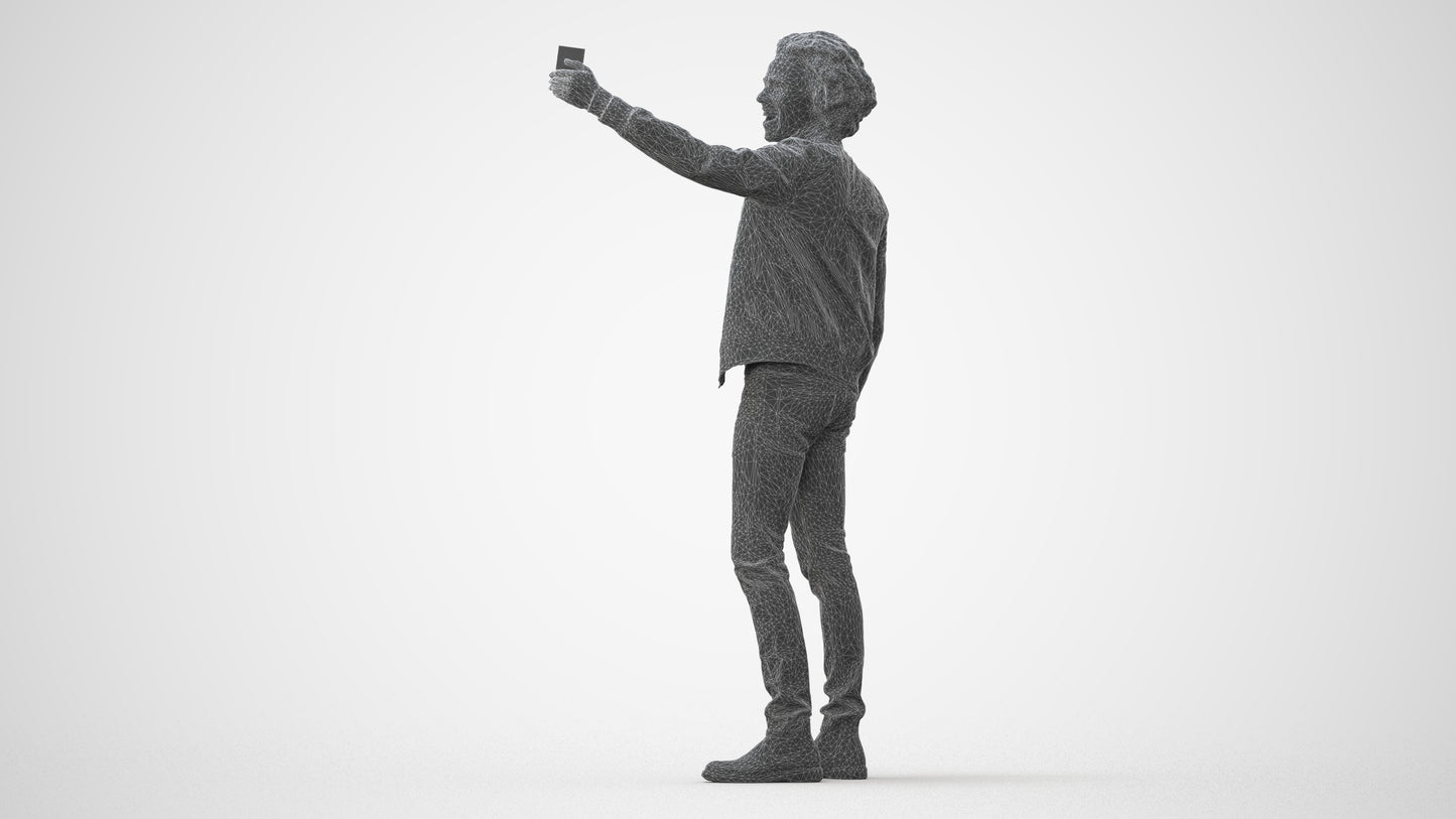 3D people model man casual standing, scanned human for 3ds Max rendering, square thumbnail