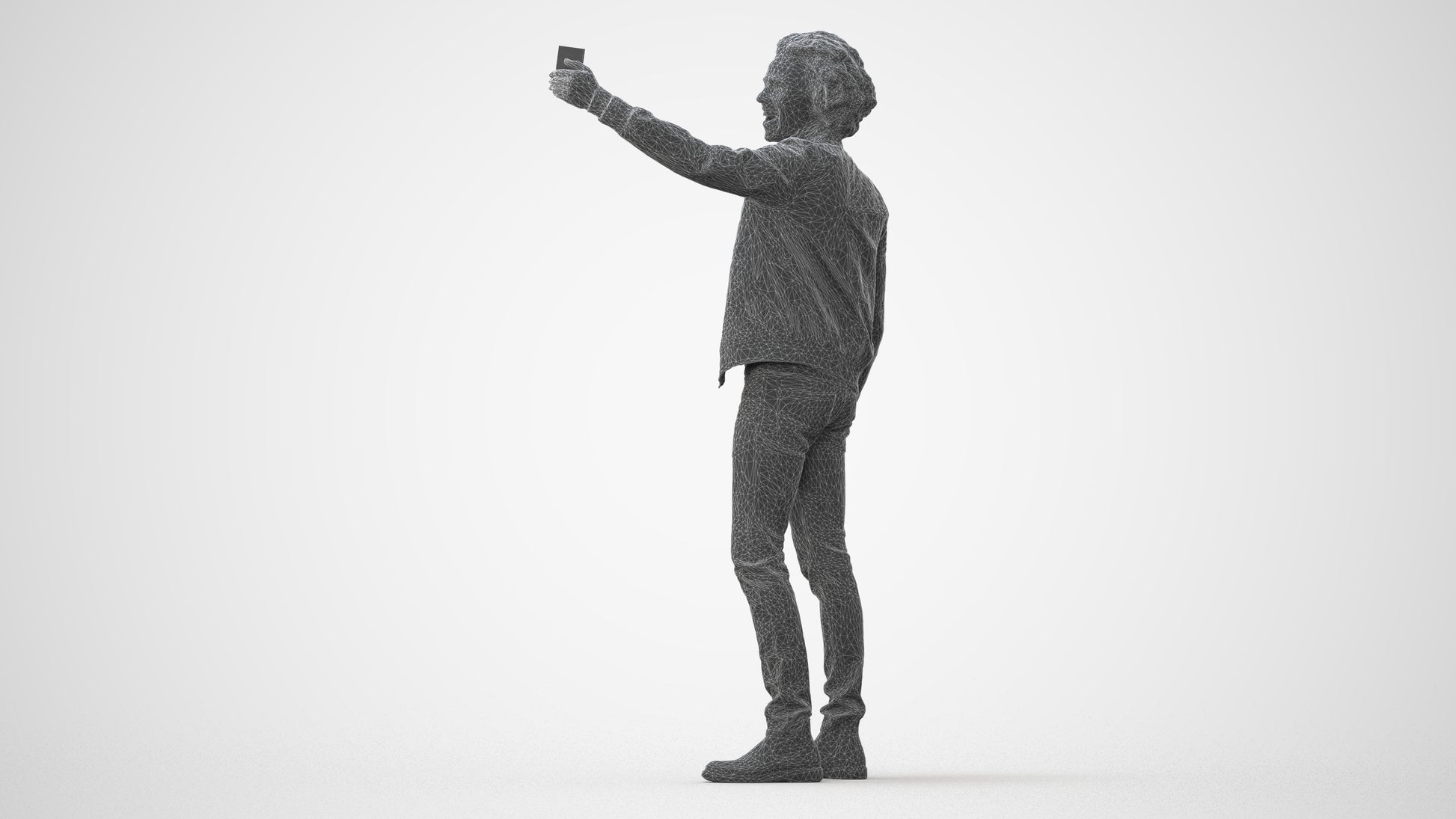 3D people model man casual standing, scanned human for 3ds Max rendering, square thumbnail
