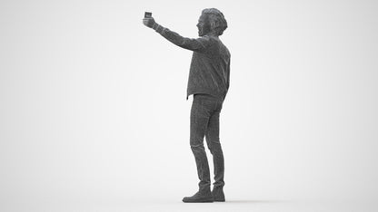 3D people model man casual standing, scanned human for 3ds Max rendering, square thumbnail