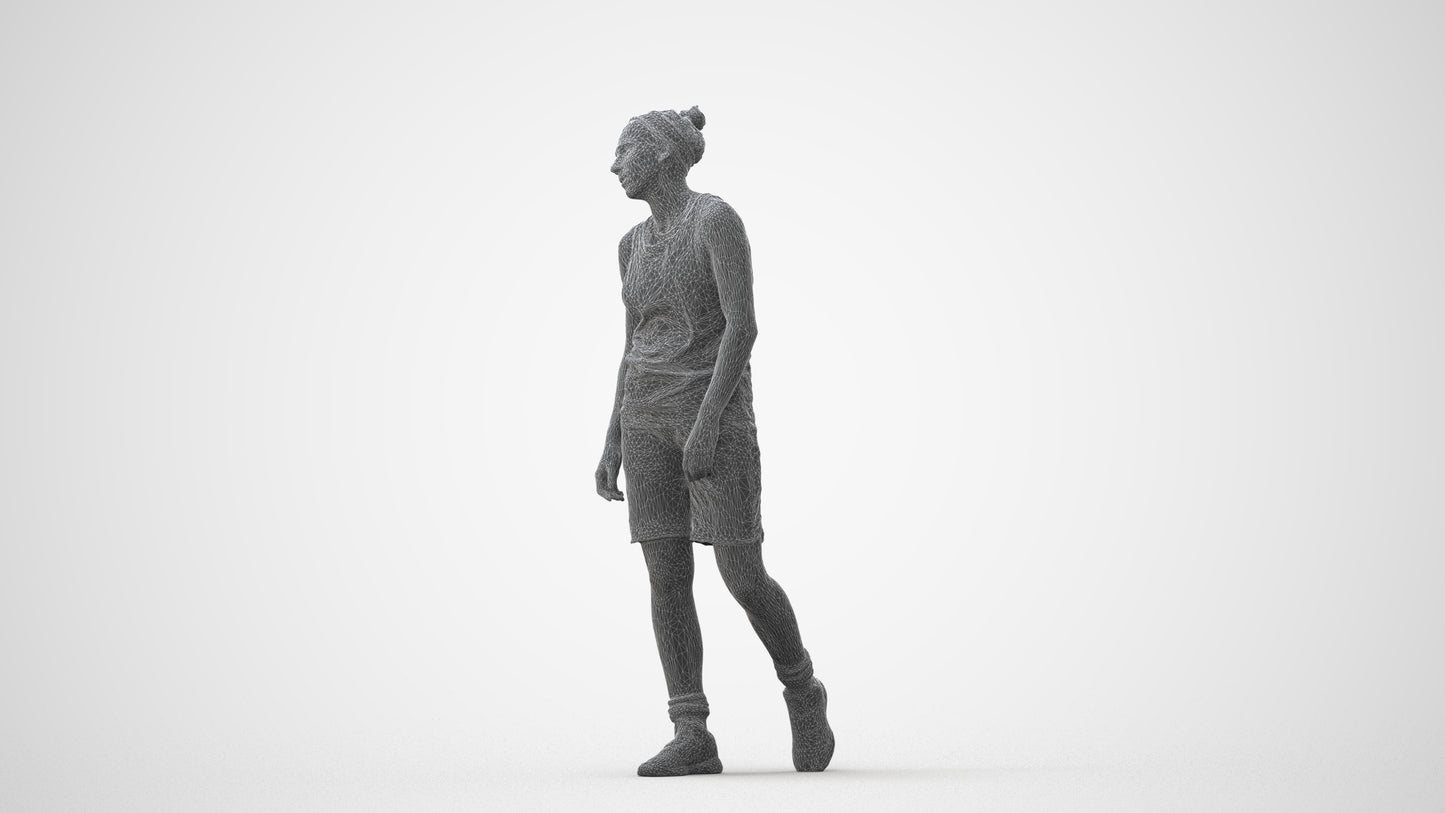 realistic 3D human woman sport, archviz people FBX OBJ for Blender, square thumbnail