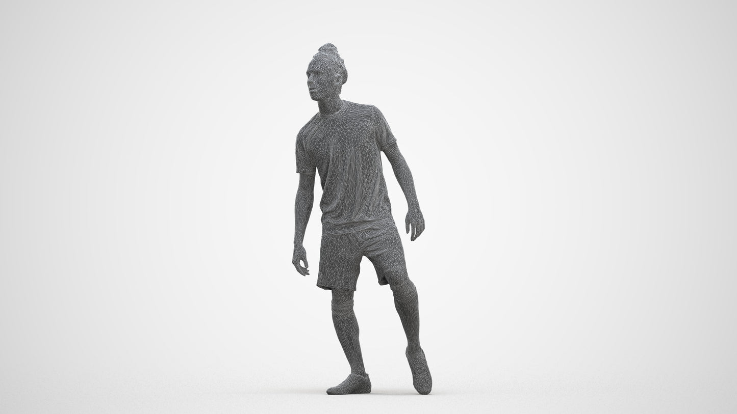 realistic 3D human man sport, archviz people FBX OBJ for Blender, three-quarter front view render