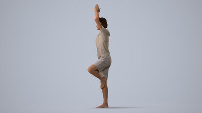 realistic 3D man casual sport, scanned archviz people for Blender and 3ds Max, three-quarter view render