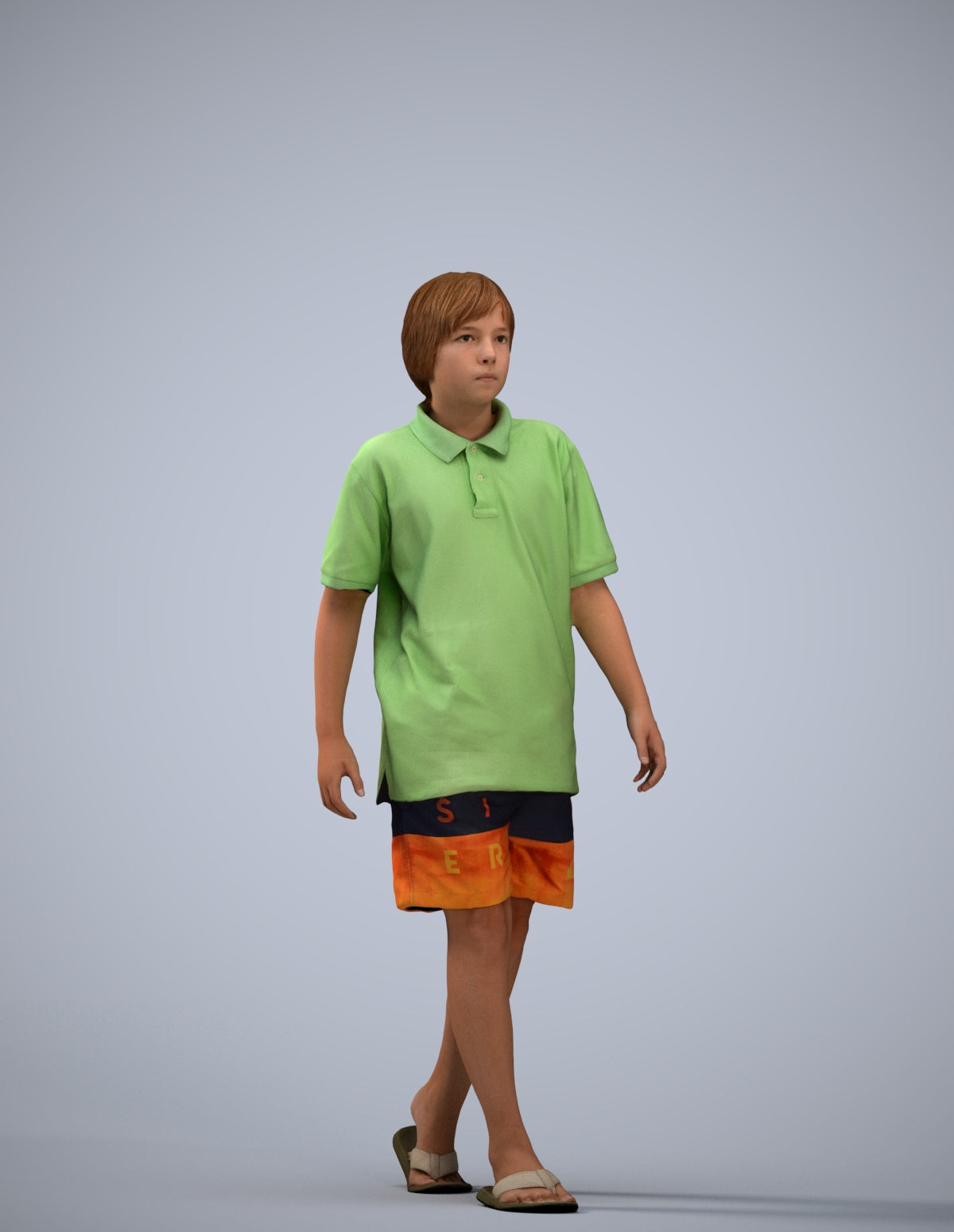 3D scanned boy kids, photorealistic archviz people for Enscape and SketchUp