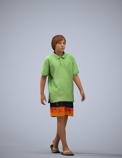 3D scanned boy kids, photorealistic archviz people for Enscape and SketchUp