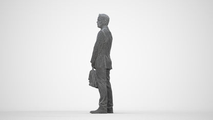 realistic 3D man business, scanned archviz people for Blender and 3ds Max, wireframe back view