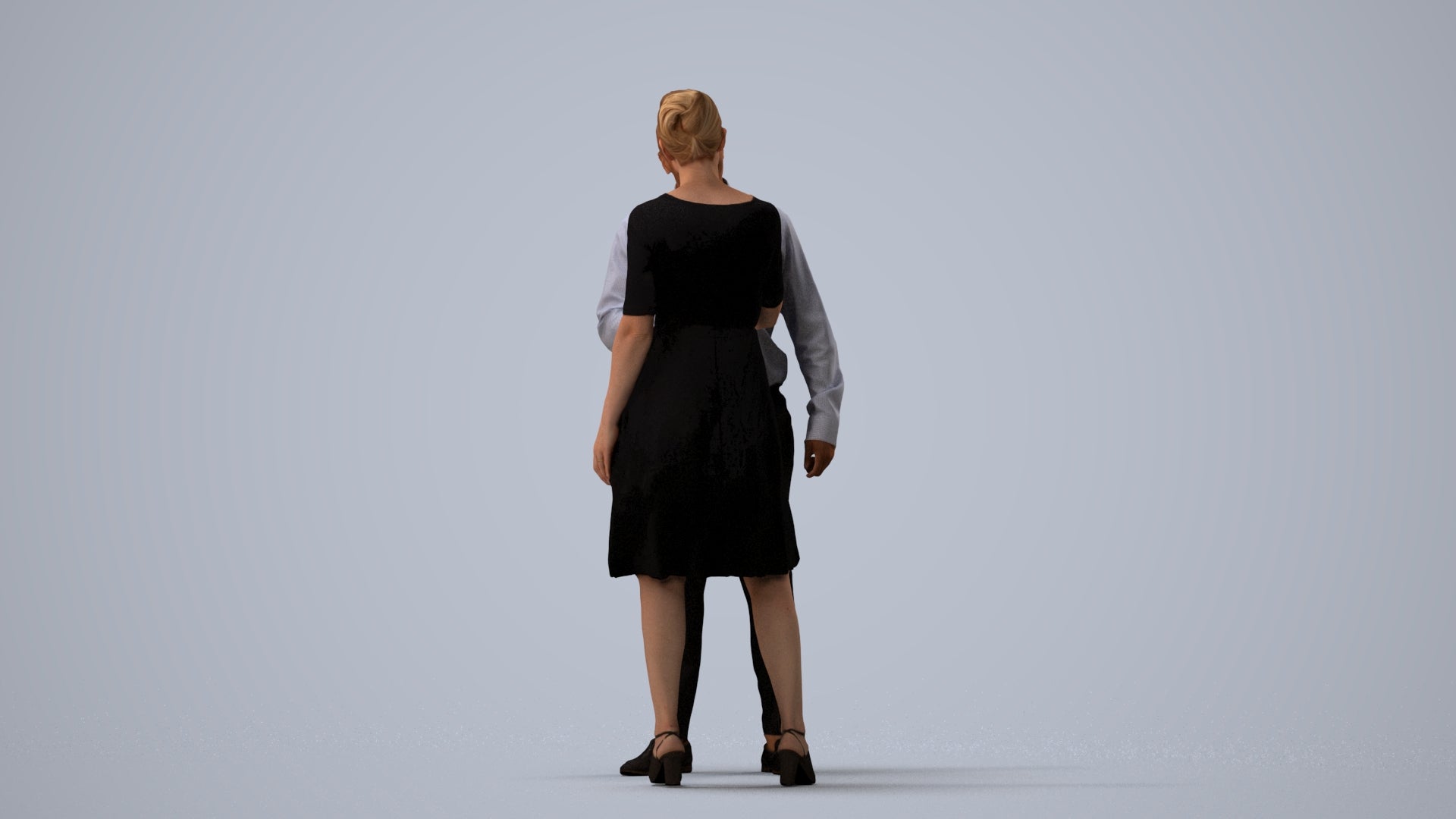 scanned 3D woman business, photogrammetry people for Enscape and V-Ray, three-quarter view render