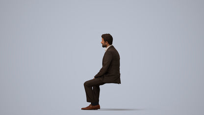 realistic 3D man business, scanned archviz people for Blender and 3ds Max, three-quarter view render