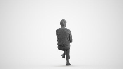 realistic 3D people man business, render-ready for V-Ray and Corona, FBX OBJ, wireframe front view