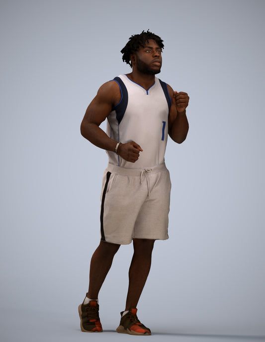 3D people model man sport, scanned human for 3ds Max rendering