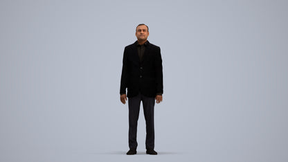 scanned 3D man formal standing, photogrammetry people for Enscape and V-Ray, standing pose render