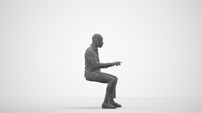 realistic 3D people man casual pool, render-ready for V-Ray and Corona, FBX OBJ, wireframe side view