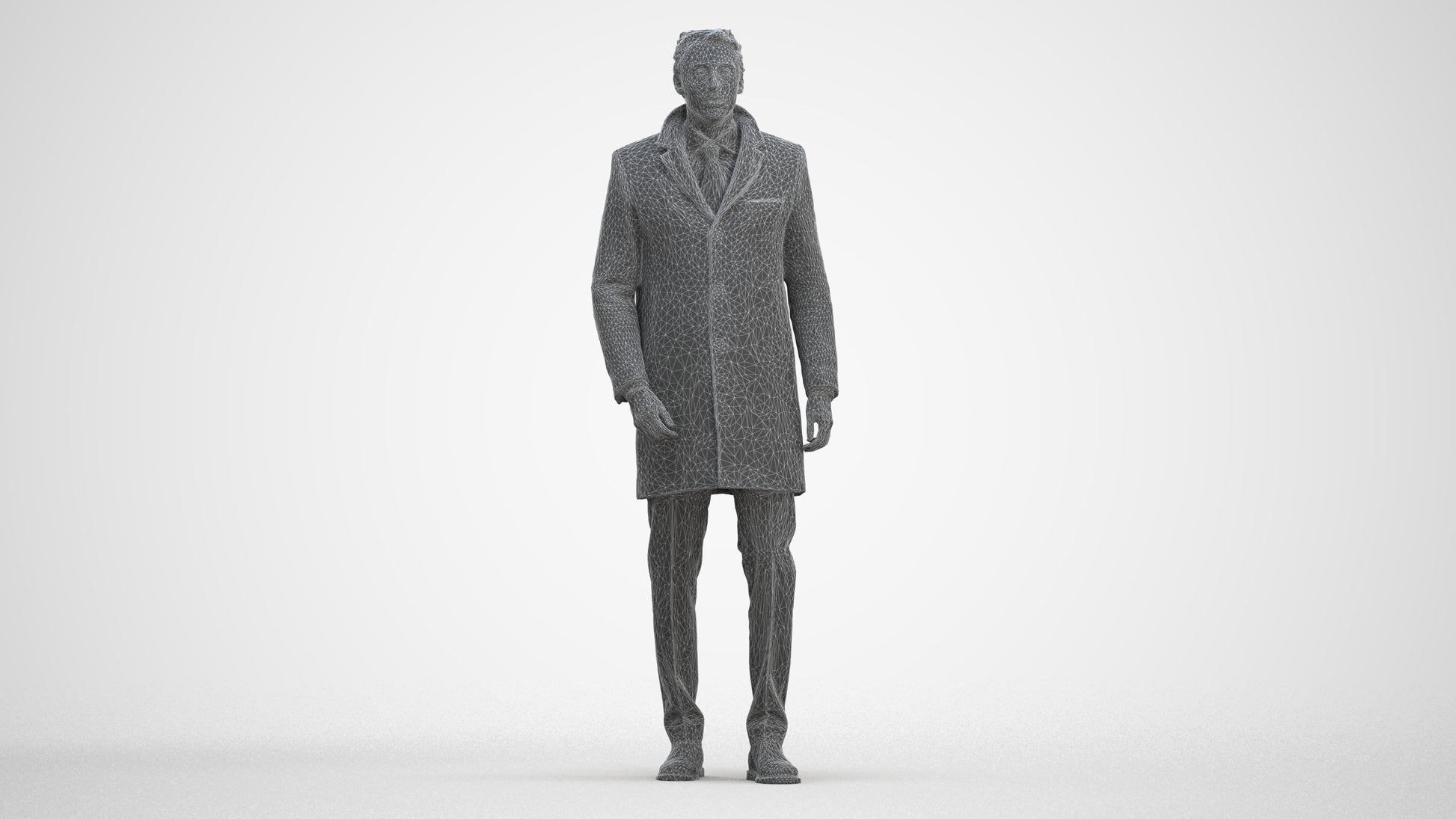 3D scanned man business, photorealistic archviz people for Enscape and SketchUp, three-quarter front view render