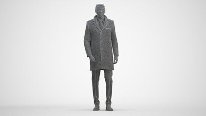 3D scanned man business, photorealistic archviz people for Enscape and SketchUp, three-quarter front view render