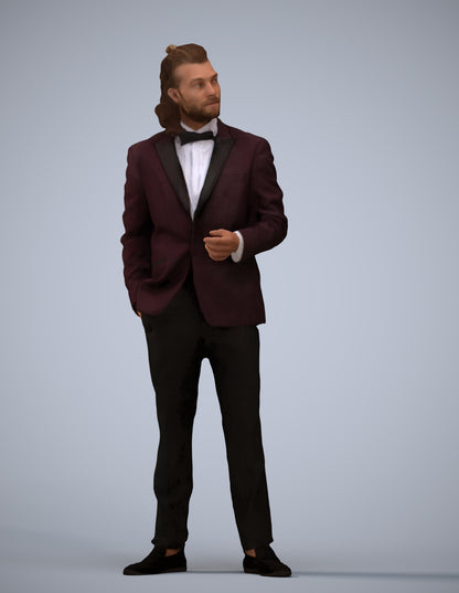 3D human model man formal formalaffairs, photogrammetry scanned person for archviz