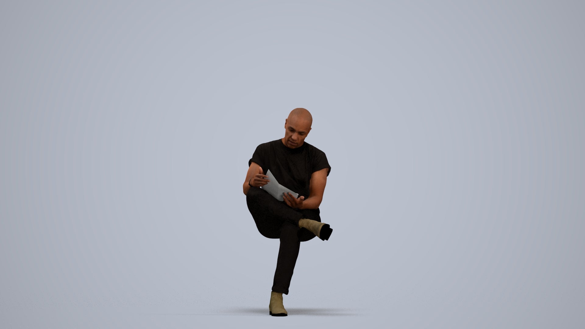 realistic 3D people man casual sitting, render-ready for V-Ray and Corona, FBX OBJ, standing pose render
