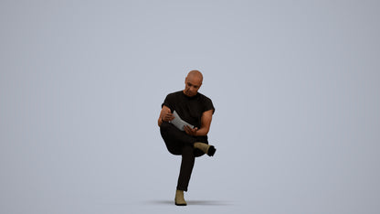 realistic 3D people man casual sitting, render-ready for V-Ray and Corona, FBX OBJ, standing pose render