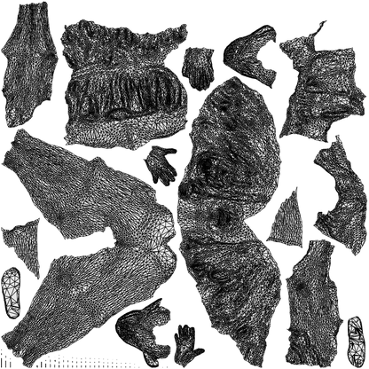 scanned 3D woman casual sitting, photogrammetry people for Enscape and V-Ray, wireframe top-down view