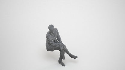 3D people model woman business, scanned human for 3ds Max rendering, wireframe three-quarter view
