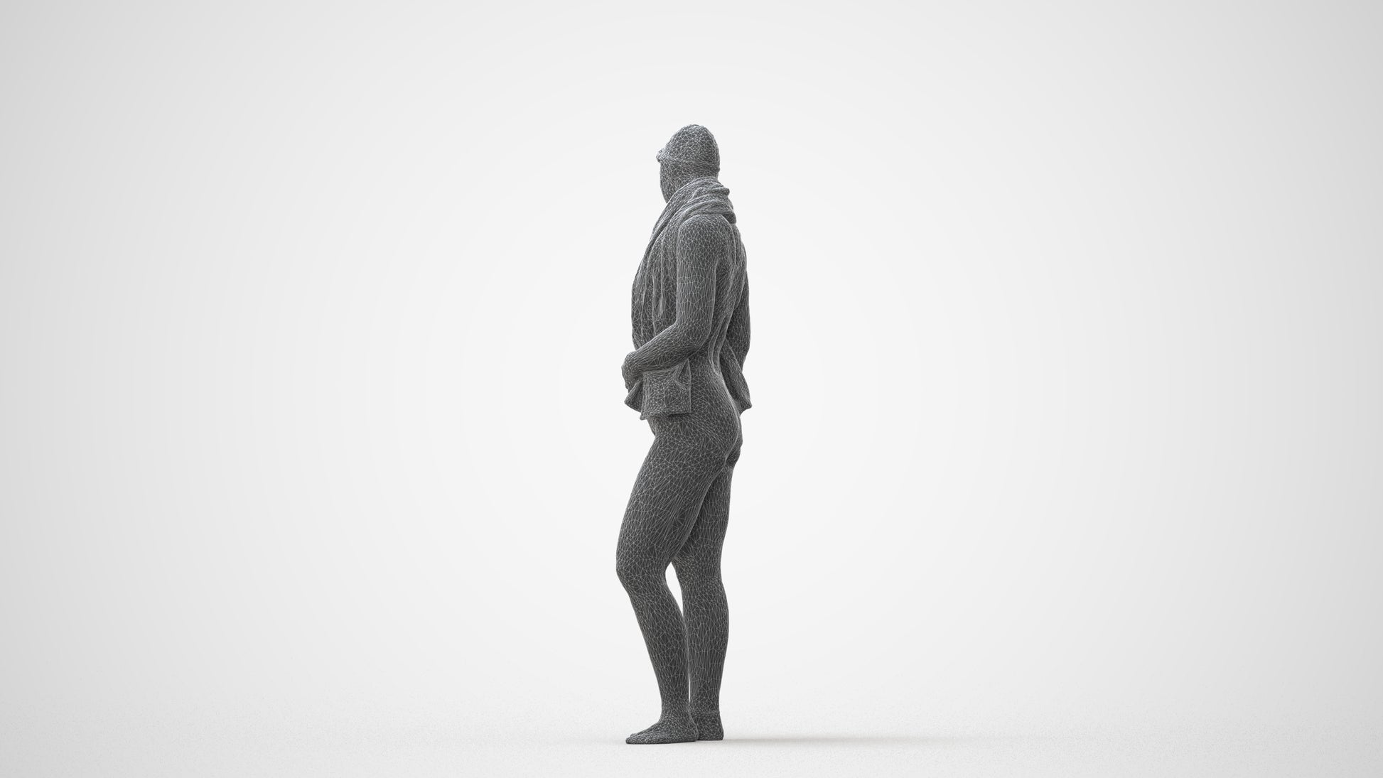 3D people model woman sport pool, scanned human for 3ds Max rendering, square thumbnail