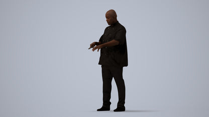 3D scanned man hospitality, photorealistic archviz people for Enscape and SketchUp, three-quarter view render