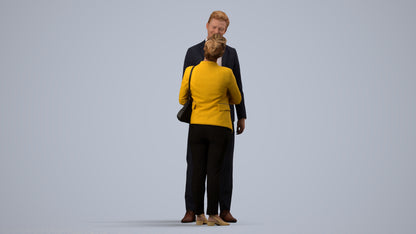 realistic 3D people woman business, render-ready for V-Ray and Corona, FBX OBJ, side view render