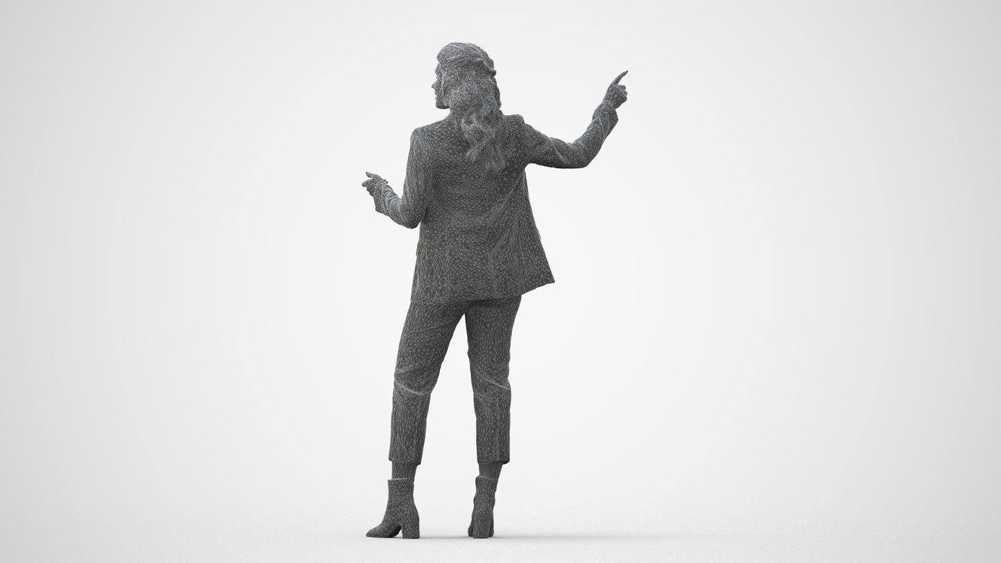 3D human model woman business, photogrammetry scanned person for archviz, square thumbnail