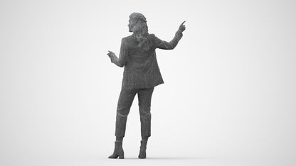 3D human model woman business, photogrammetry scanned person for archviz, square thumbnail
