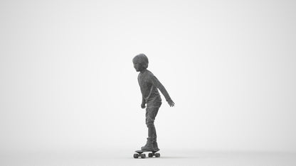 3D scanned boy kids casual, photorealistic archviz people for Enscape and SketchUp, square thumbnail