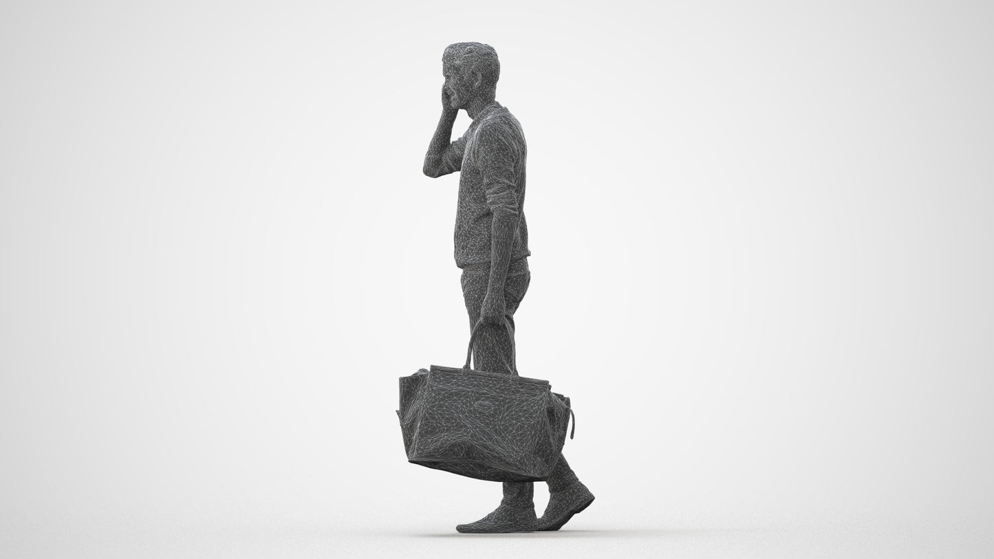 photogrammetry 3D man casual standing, realistic human model archviz FBX, square thumbnail
