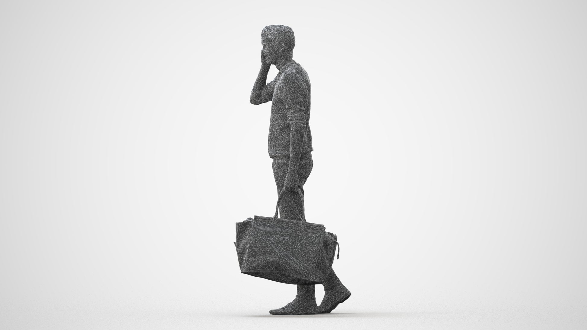 photogrammetry 3D man casual standing, realistic human model archviz FBX, square thumbnail