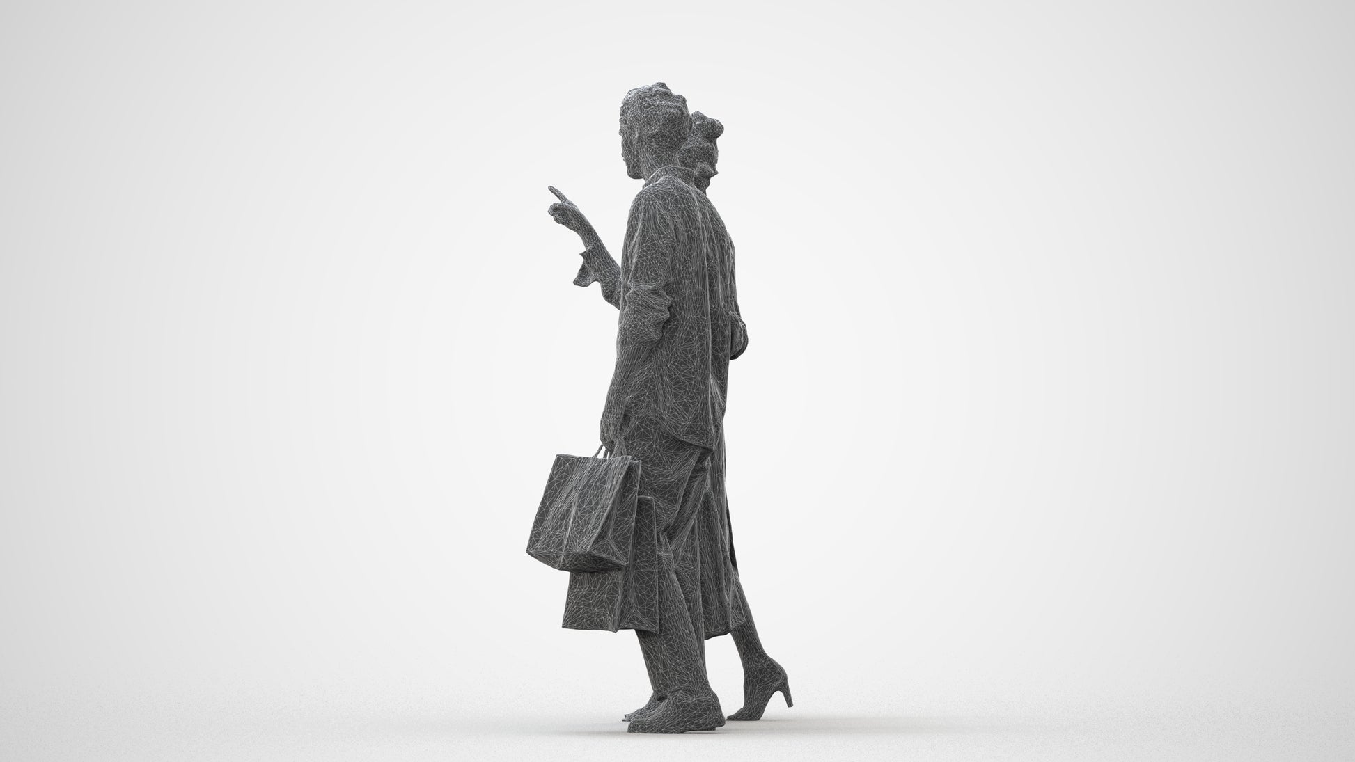 photogrammetry 3D man casual shopping, realistic human model archviz FBX, square thumbnail