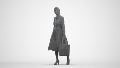 3D scanned senior woman standing business, photorealistic archviz people for Enscape and SketchUp
