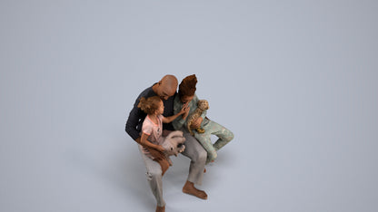 realistic 3D human girl casual kids, archviz people FBX OBJ for Blender, back view render