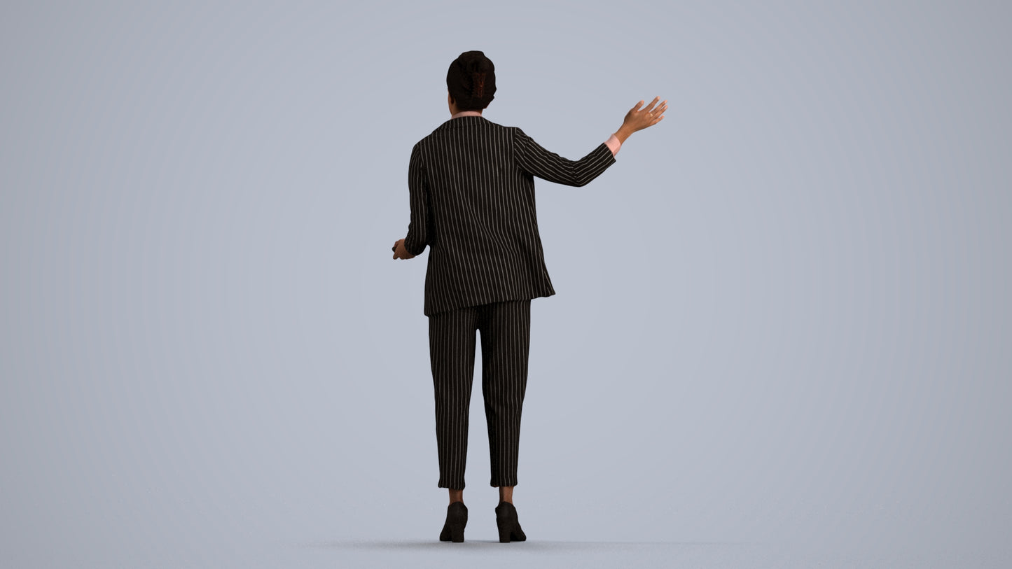 photogrammetry 3D woman business, realistic human model archviz FBX, front view render