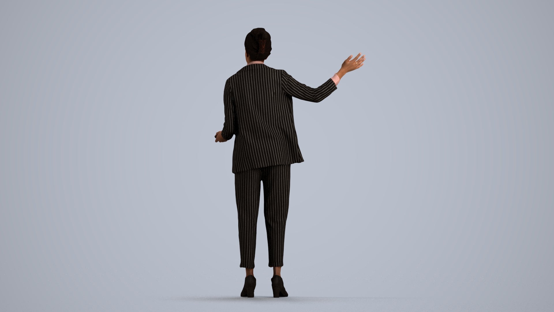 photogrammetry 3D woman business, realistic human model archviz FBX, front view render