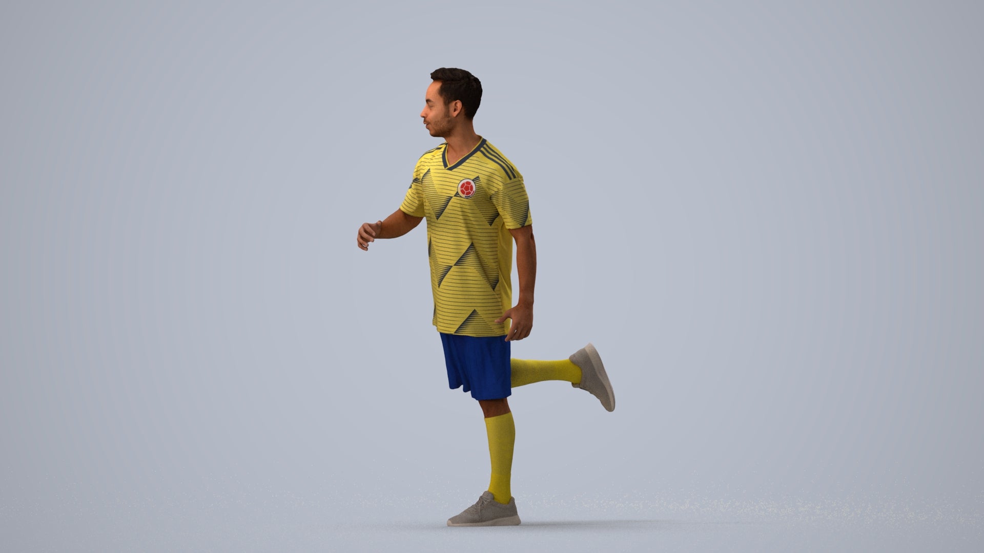 realistic 3D people man sport, render-ready for V-Ray and Corona, FBX OBJ, three-quarter view render