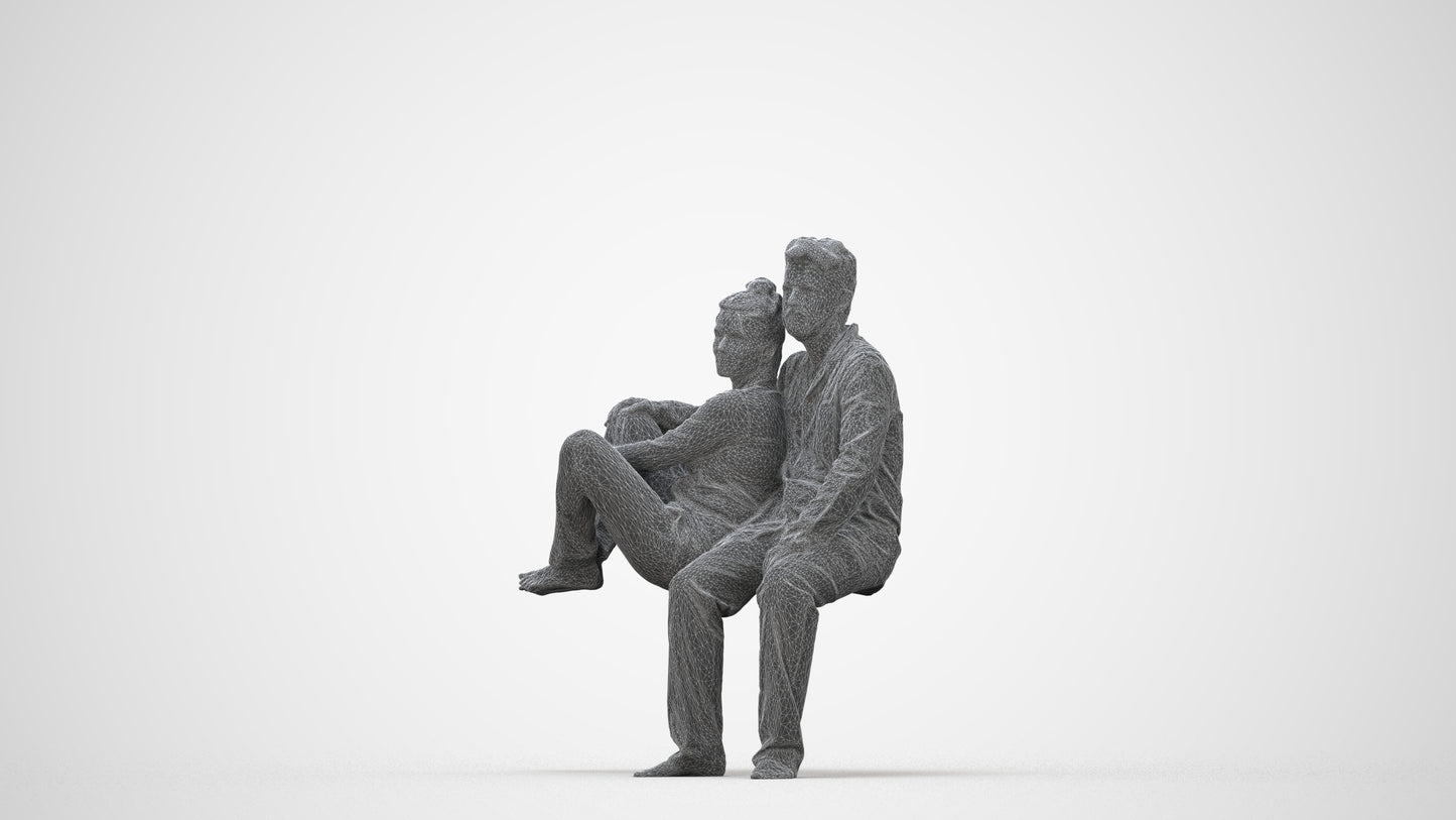 realistic 3D human woman bathroom, archviz people FBX OBJ for Blender, wireframe back view