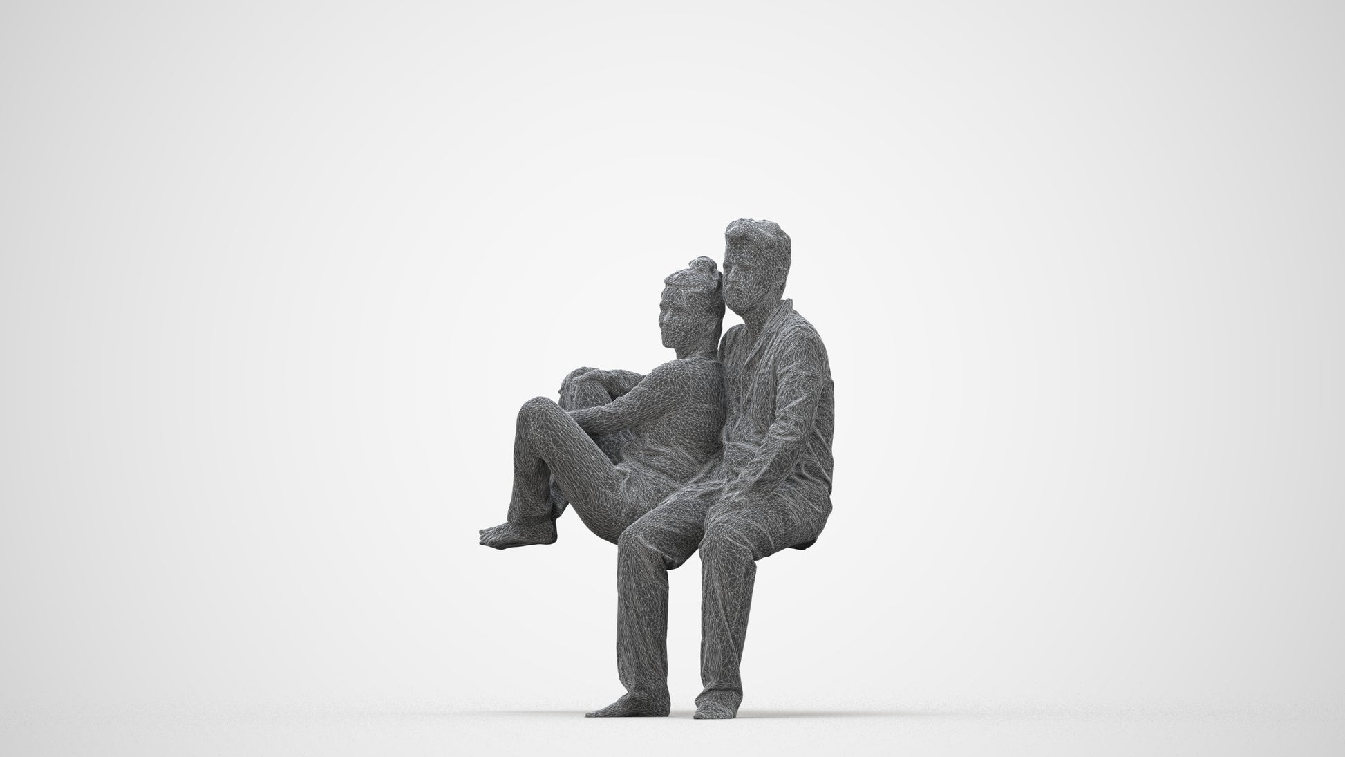 realistic 3D human woman bathroom, archviz people FBX OBJ for Blender, wireframe back view