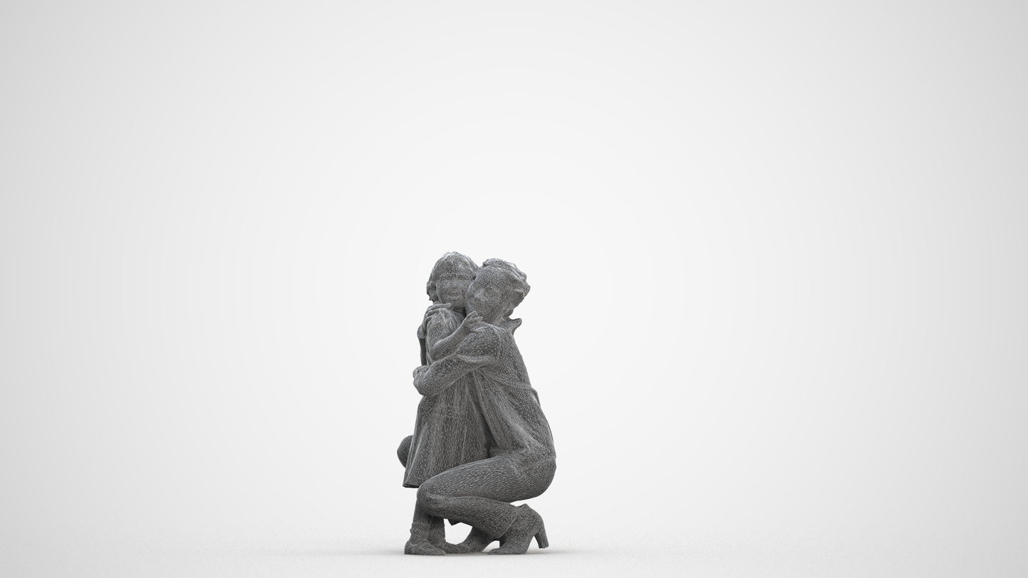 realistic 3D girl casual kids, scanned archviz people for Blender and 3ds Max, three-quarter front view render