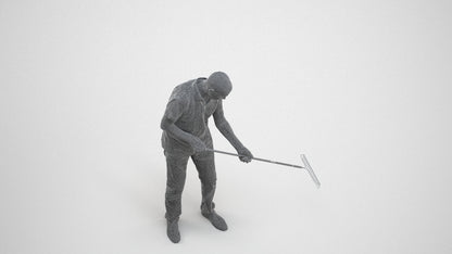 realistic 3D people senior man casual standing, render-ready for V-Ray and Corona, FBX OBJ, top-down view render