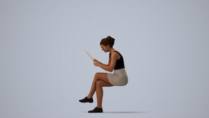 realistic 3D people girl casual kids, render-ready for V-Ray and Corona, FBX OBJ, three-quarter view render