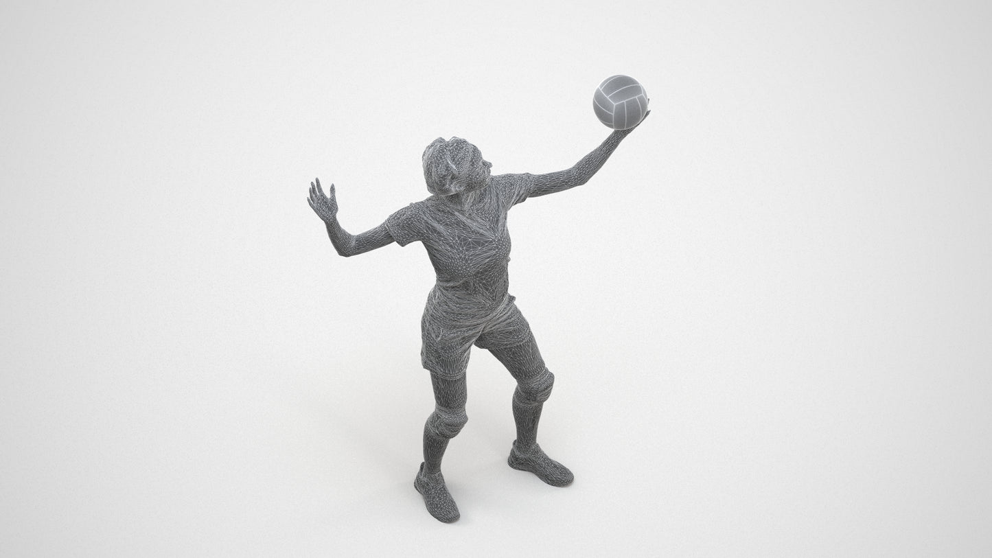 realistic 3D people woman sport, render-ready for V-Ray and Corona, FBX OBJ, wireframe three-quarter view