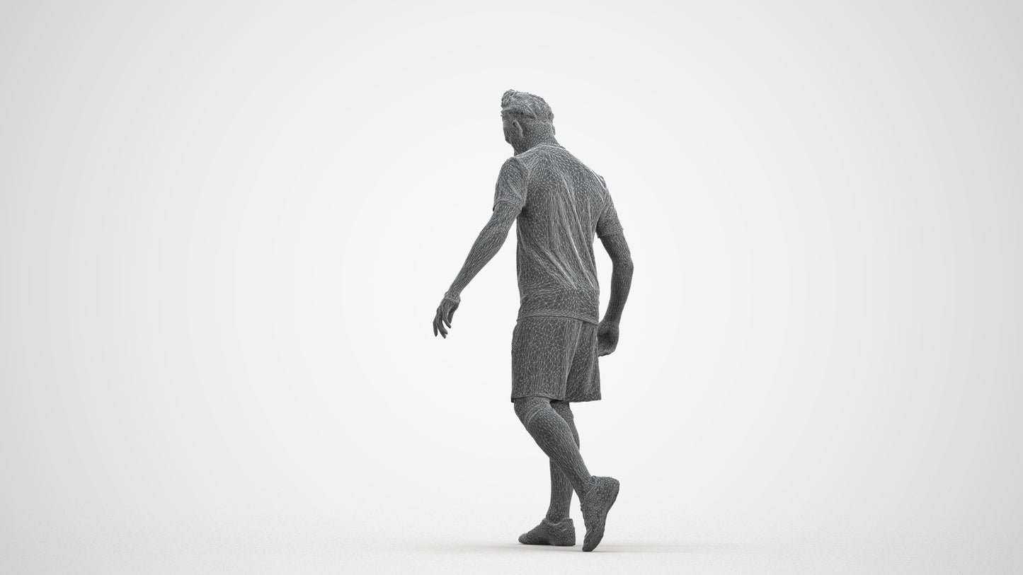 realistic 3D people man sport, render-ready for V-Ray and Corona, FBX OBJ, wireframe front view