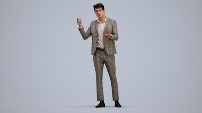 scanned 3D man business, photogrammetry people for Enscape and V-Ray, standing pose render