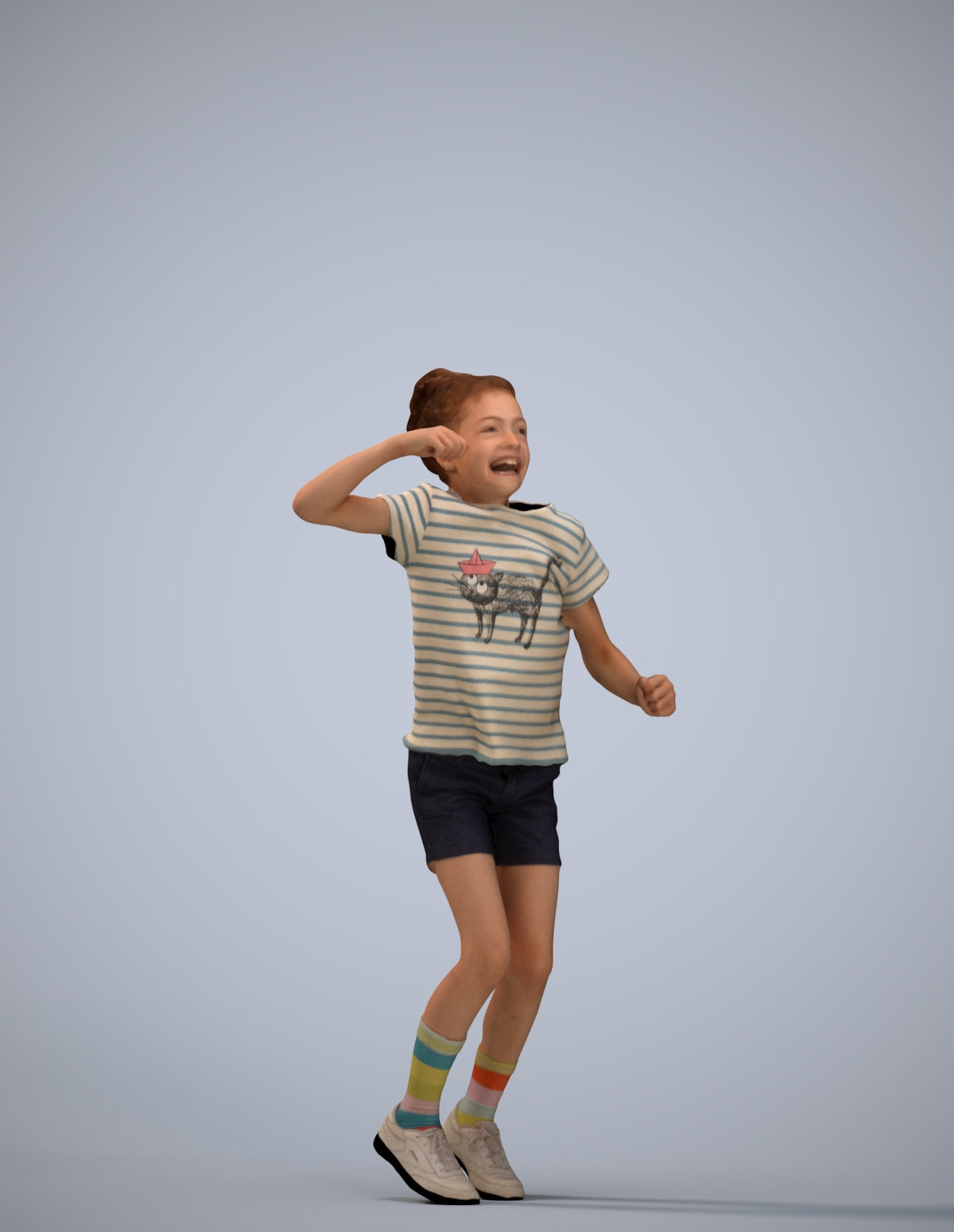 photogrammetry 3D girl casual kids, realistic human model archviz FBX