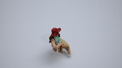 realistic 3D woman casual sitting, scanned archviz people for Blender and 3ds Max, back view render