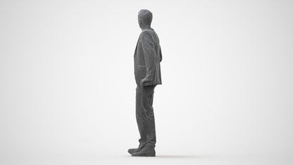3D scanned man business, photorealistic archviz people for Enscape and SketchUp, square thumbnail