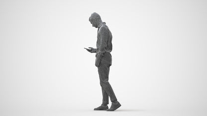 realistic 3D human man casual walking, archviz people FBX OBJ for Blender, square thumbnail