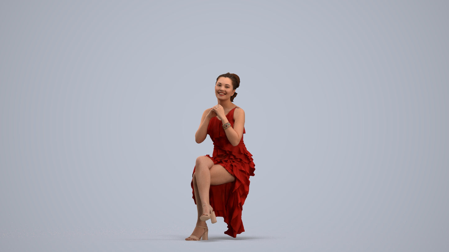 scanned 3D woman formal formalaffairs, photogrammetry people for Enscape and V-Ray, standing pose render