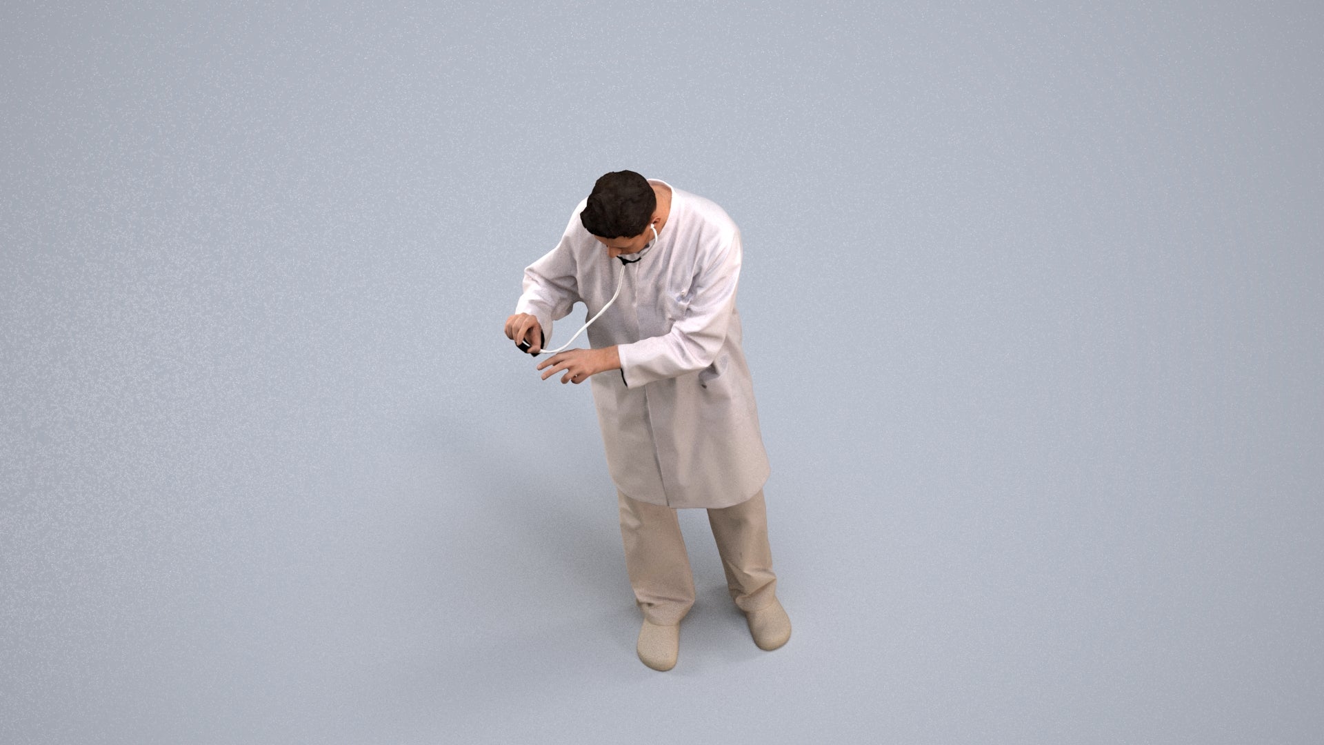 realistic 3D people man medical, render-ready for V-Ray and Corona, FBX OBJ, back view render
